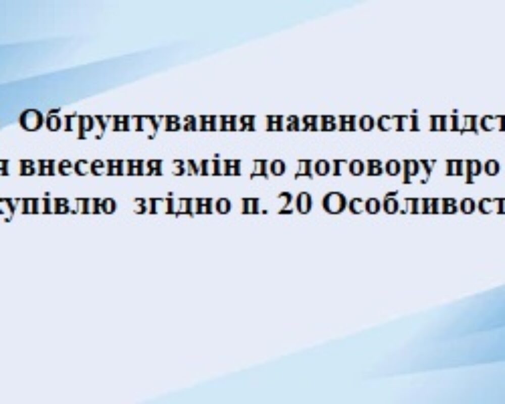 Обґрунтування п. 20 Особливостей